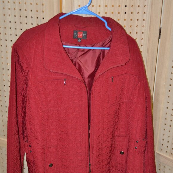 GALLERY WOMAN RED FOUR POCKETS ZIP FRONT JACKET SIZE 3X - Picture 1 of 6